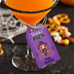 Editable Halloween Tag, Halloween Witch&#39;s Brew Tag, Witch Brew Tag, Halloween Thank You Tags, Gift Tag, Download, Printable, Digital