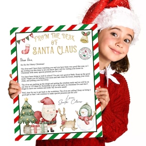 Carta editable de Santa, Carta Oficial de Santa Claus, Carta de Saludo de Santa, Carta Personalizada de Santa