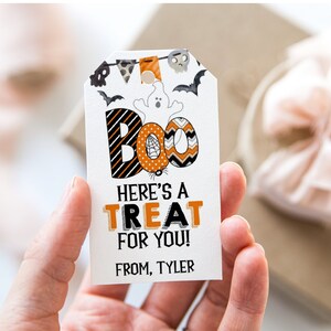 Editable Halloween Tag, Printable Halloween Treat Tag, Boo Ghost Tag, Halloween Thank You Tags, Gift Tag, Download, Digital