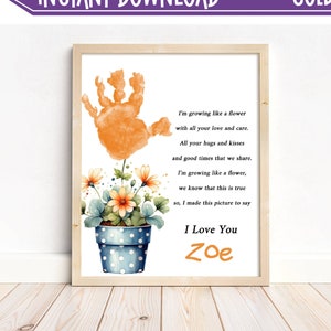 Mother&#39;s Day Handprint Art, Mother&#39;s Day Gift, Gift for Mom, Grandma, Keepsake Craft Gift, Hand Print Activity, Instant Download, Printable