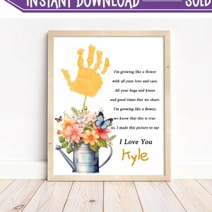 Mother&#39;s Day Handprint Art, Mother&#39;s Day Gift, Gift for Mom, Grandma, Keepsake Craft Gift, Hand Print Activity, Instant Download, Printable