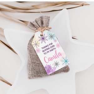 Printable Ice Skate Birthday Party Favor Tag, Ice Skate Favor Tag, Ice Skating Party Favor Tag, Thank You Tags, Download, Editable, IS1