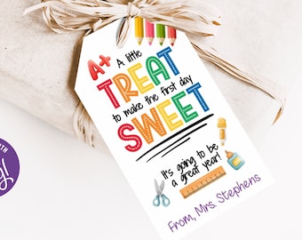 Editable Back To School Favor Tag, Back To School Treat Tag, Teacher Tag, Welcome Back Tags, Instant Download, Printable, Editable Template