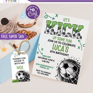 Convite de futebol para impressão, convite de aniversário de futebol, convite de festa de futebol, convite de futebol, download, editável, SO1