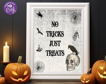Editable Halloween Party Sign, Gothic Halloween Skull Favor Sign, Vintage Halloween Favor Sign, Custom Party Sign, Instant Download