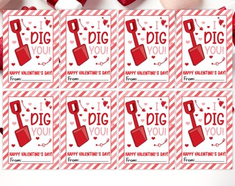 Druckbare Valentinstag Karten, Valentinstag Geschenkanhänger, Klassenzimmer Valentinstag Karten, Sofort Download - V01