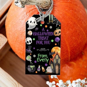Etiqueta editável de Halloween, etiqueta de presente de Halloween, etiqueta de lembrança de Halloween, etiquetas de agradecimento de Halloween, etiqueta de presente, download, para impressão, digital