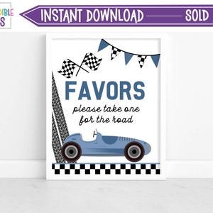 Printable Two Fast Race Car Favor Sign, Race Car Birthday Party Favor Sign, Cards and Gifts Sign, Race Car Sign, Instant Download, BC01