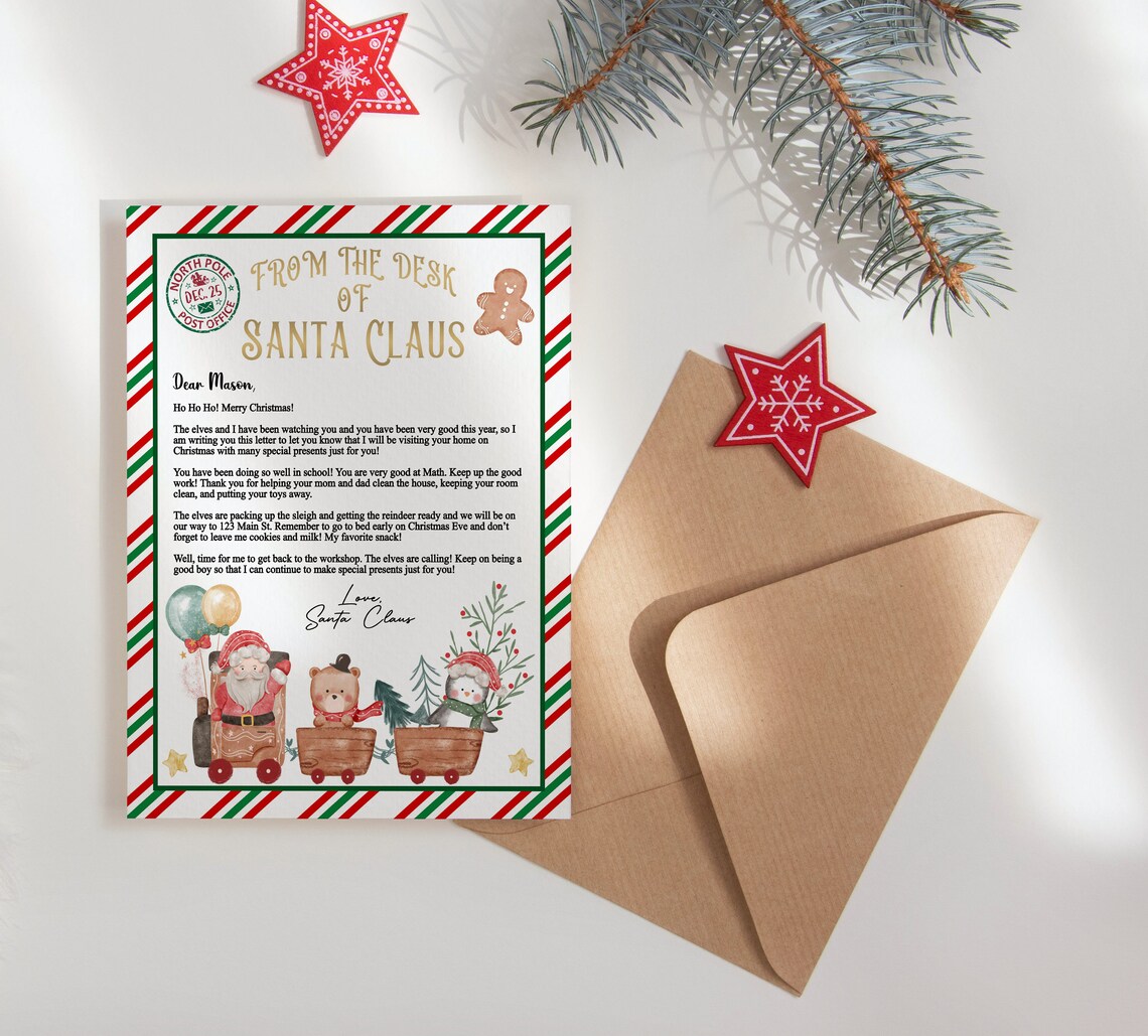 Editable Letter From Santa, Official Letter From Santa Claus, Greeting Letter From Santa