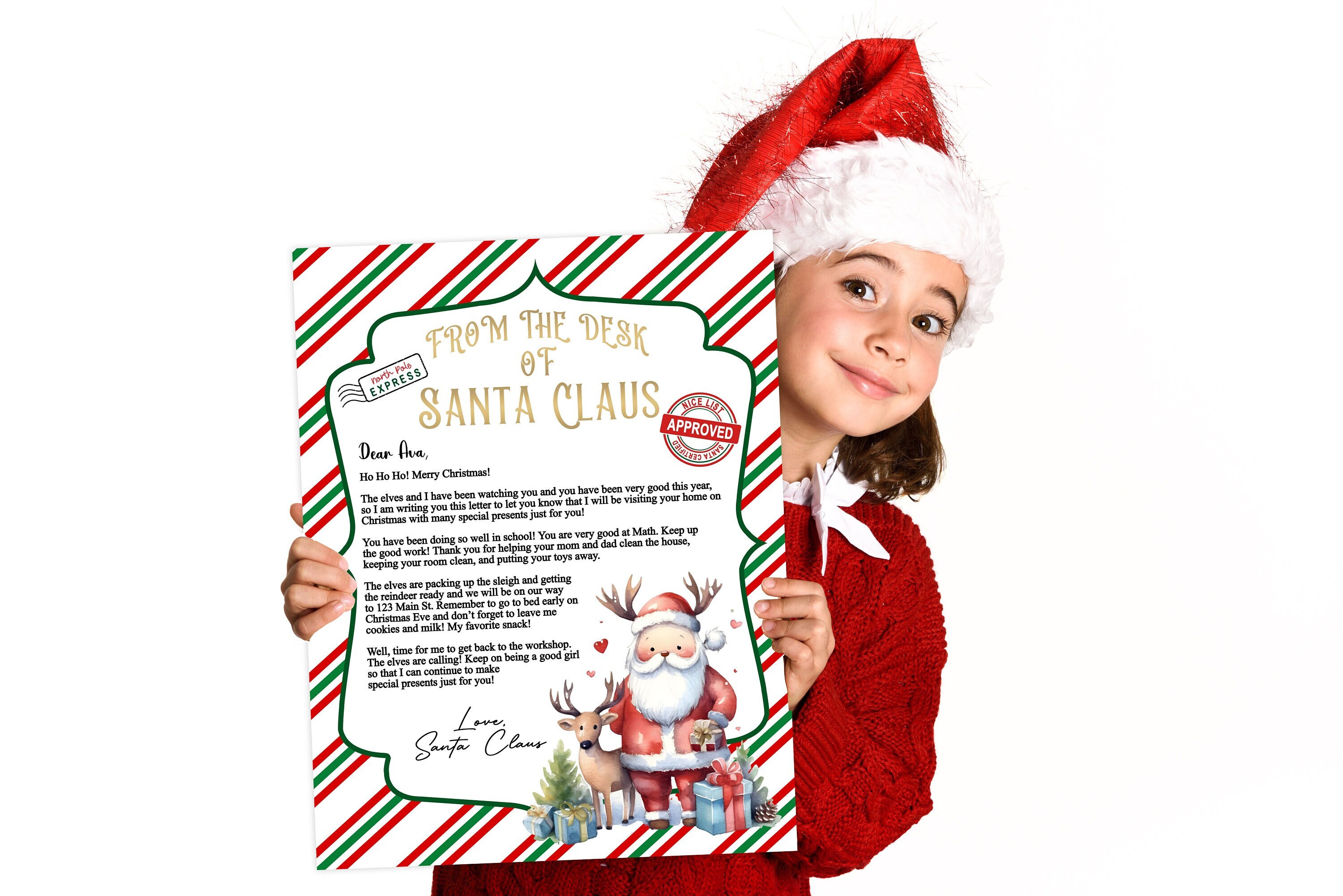 Editable Letter From Santa, Official Letter From Santa Claus, Greeting ...