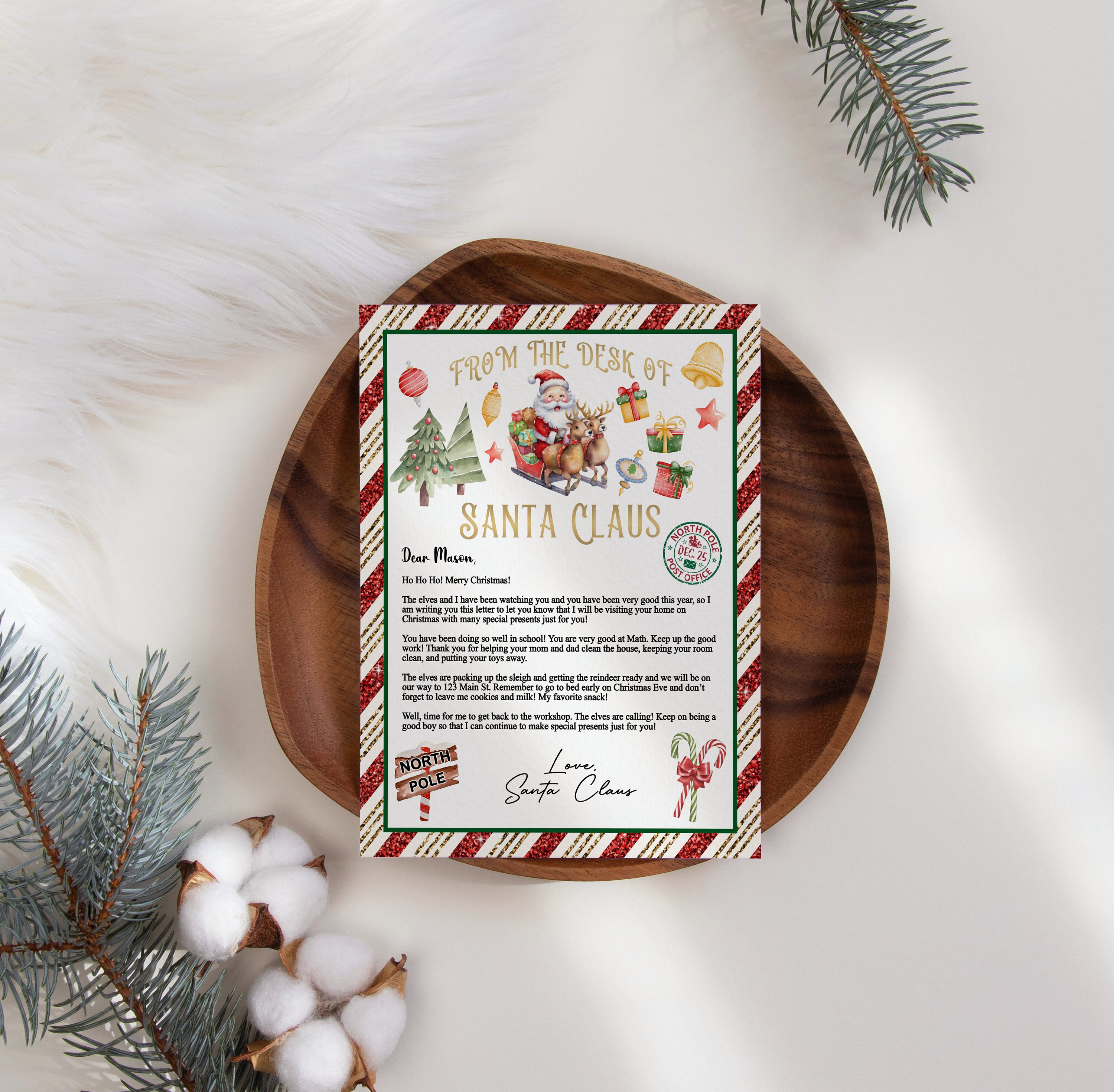 Editable Letter From Santa, Official Letter From Santa Claus, Greeting ...