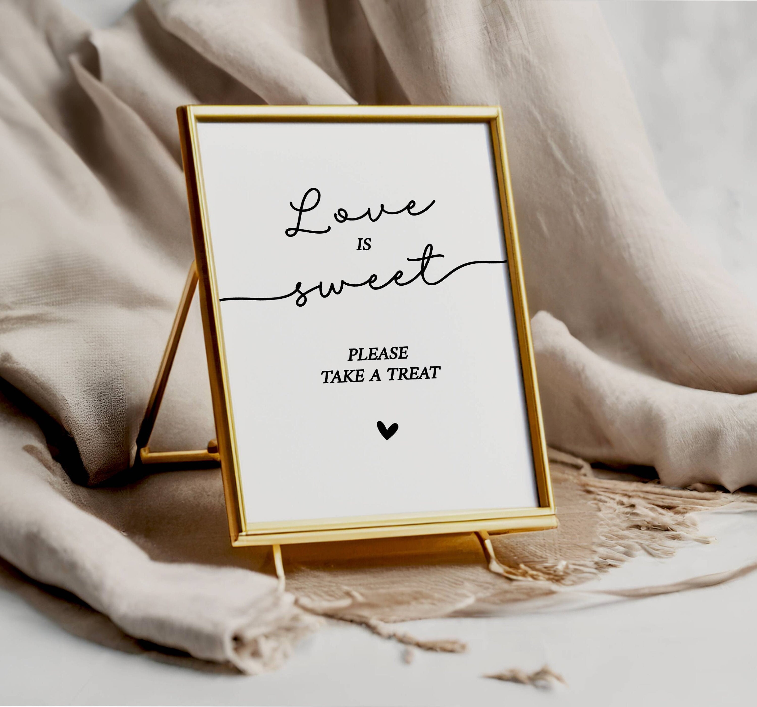 Printable Love is Sweet Sign, Minimalist Desert Table Sign, Editable Wedding Favor Sign, Boho ...