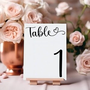 Wedding Table Number Template, Printable Table Numbers, Minimalist Table Numbers, Editable Table Number Cards