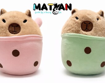Capybara Plush Toy in Pastel Cup – Cozy Collectible Stuffed Animal