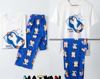 Men's Penguin Pajama Set – Animal Snore king Cotton Loungewear