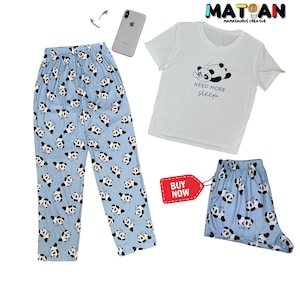 Snuggle up in style with this charming panda pajama set! Ideal for any celebration, anniversary, birthday, or Christmas. special gift