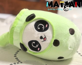 Panda Cup Plush – 24cm Pastel Green Boba Companion for Panda Lovers