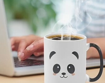 Panda Ceramic Coffee Mug, Heat Reactive, 11oz