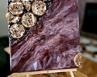 Caffè Macchiato & Cookies Resin Art: Küsten Kaffeebohne Gemälde