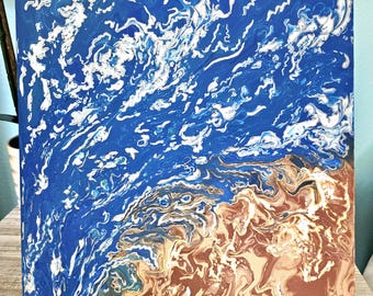 Ozean Acrylbild: Handgemachte Sateliten Ansicht Kunst