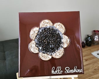 Coffee & Cookies Resin Art: Küsten Cafe Dekor, Kaffeebohne Malerei