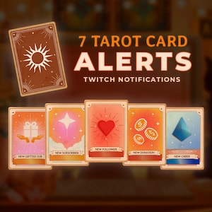 Anime Twitch Alerts: Tarot Cards, aesthetic twitch alert pack, cute & cozy