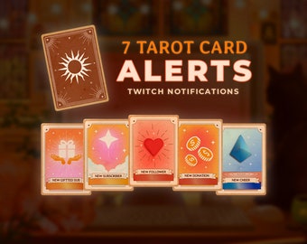 Anime Twitch Alerts: Tarot Cards, aesthetic twitch alert pack, cute & cozy