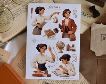 Feminist Teacher Sticker Sheet: Back to School Stationery
