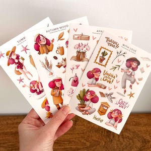 Hoja de pegatinas de vacaciones de verano / Calcomanía de botánica y plantas tropicales para álbumes de recortes, diario basura Happy Mail y juego de pegatinas de papel de viaje Letters