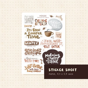 Foglio di adesivi con scritte Hygge Mood Cozy Home