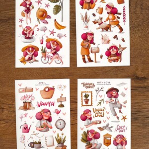 Folha de adesivos de férias de verão | Adesivo de botânica e plantas tropicais para scrapbooking, diário de lixo eletrônico e conjunto de adesivos de papel para viagem com cartas