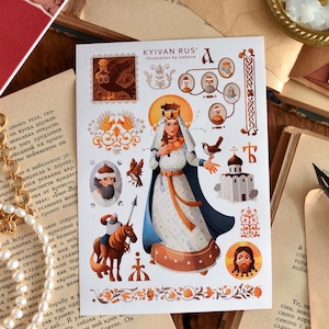 Aufkleber Bogen Kyivan Rus '| Diese Aufkleber werden als Teil einer Sammlung eines Geschichts-Stickerbuchs gezeichnet [SALES ARE OFFEN] Link in der Beschreibung