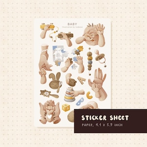 Baby stickervel dagboek herinneringen babyshower moederschap baby moeder handen sticker zwangerschap Moederdag cadeau planning 2025 familie liefde