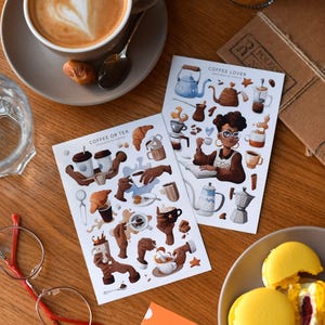Stickervel Coffee Lover Tea Planner Stickers Bullet Journal Esthetische Koffietherapie Sticker Pack Kopjes Mok Handen Sticker