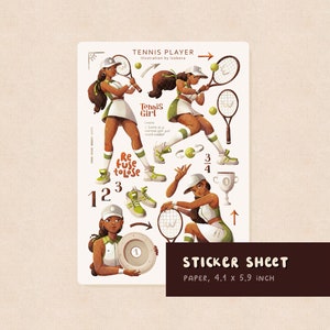 Pack d'autocollants de tennis, feuille d'autocollants de planificateur d'entraînement, autocollants de sport et de coureur, cadeau pour athlète, cadeau pour entraîneur de tennis, entraînement de tennis