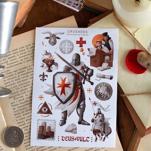 Stickervel Kruistochten | deze stickers zijn gemaakt als onderdeel van één verzameling: een stickerboek geschiedenis [VERKOOP IS OPEN] link in beschrijving
