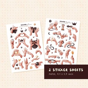 Handenstickerpakket: plannerstickerset Hands BuJo-stickers Plakboekstickers Bullet-journalingstickers Cadeau boekliefhebber