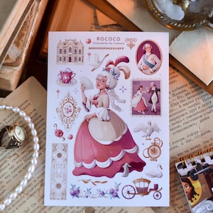 Stickervel Rococo Marie Antoinette | deze stickers zijn gemaakt als onderdeel van één verzameling: een geschiedenisstickerboek [VERKOOP IS OPEN]