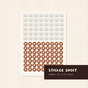 Hoja de pegatinas Iconos de correo y de no terminado Pegatinas funcionales Sobre Mini pegatinas BuJo y manualidades Álbum de recortes creativo Planificador diario Diario