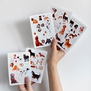 Haustier Aufkleber 120 Stück Hunderassen BuJo Sticker Blätter Hundeliebhaber Geschenk Hunde Journal Aufkleber Jack Rassel Terrier Haustier Aufkleber