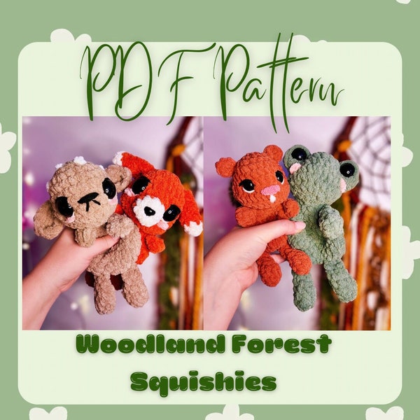 Woodland Forest Snugglers - Squishy Babies Pattern Set - Crochet Pattern PDF Only, Beginner Friendly