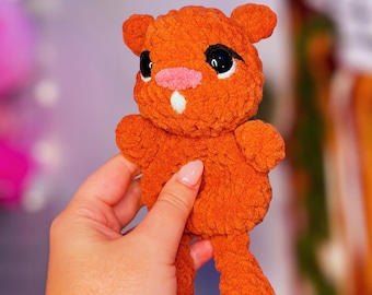 Chip the Squish - Patrón de Squishies de Criaturas del Bosque - Solo PDF, Ardilla a crochet, apto para principiantes