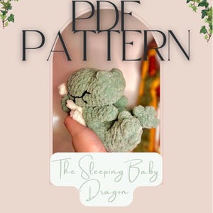Ivy, the Sleeping Baby Dragon - Baby Dragon Snuggler - Crochet PDF Pattern