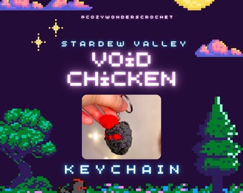 Stardew Void Chicken Keychain PDF Crochet Pattern