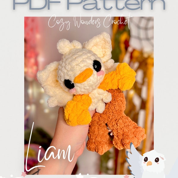 Baby Griffin Snuggler - Mythical Creature Squish Set - Liam - PDF CROCHET PATTERN