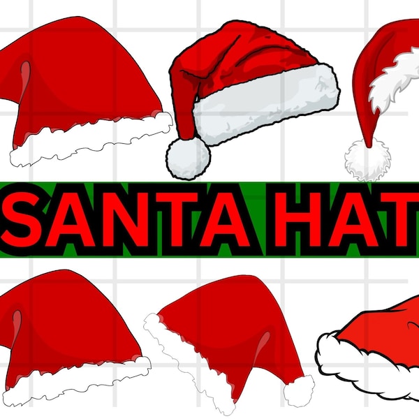 Santa Hat SVG\ Cristmas Hat Layered cut file\ Christmas SVG\ Xmas Clipart\ Holiday Winter Kid Shirt Silhouette Cricut Vinyl