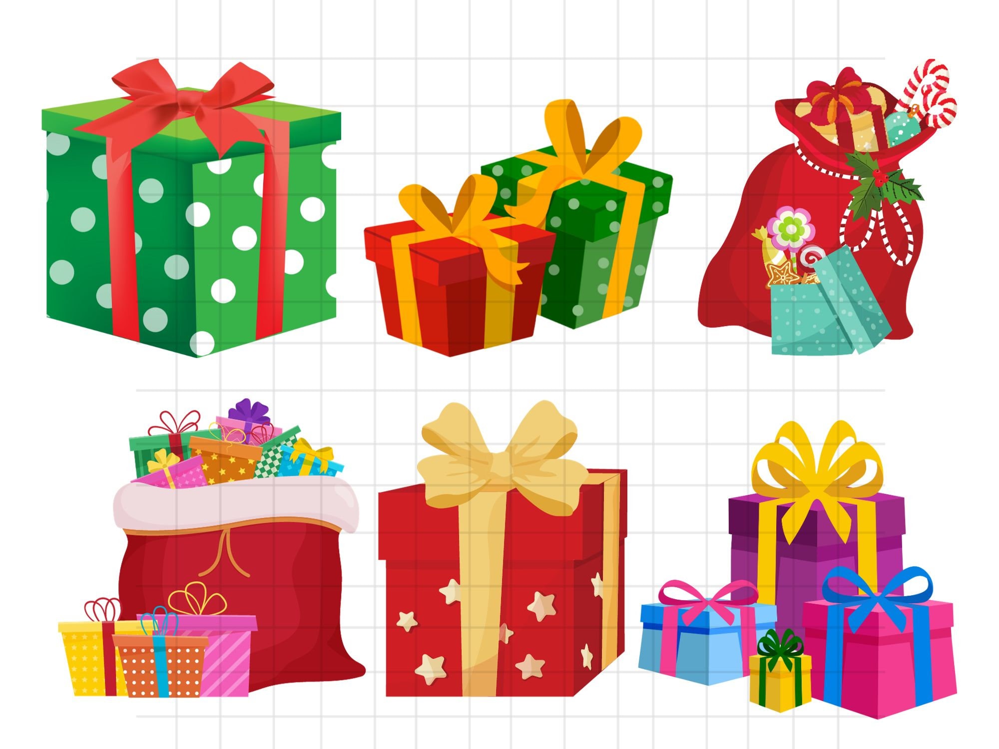 Christmas Gifts Clip Art Christmas Presents Clipart Christmas Gift Boxes  Clipart Digital Download Vector Clip Art - Etsy