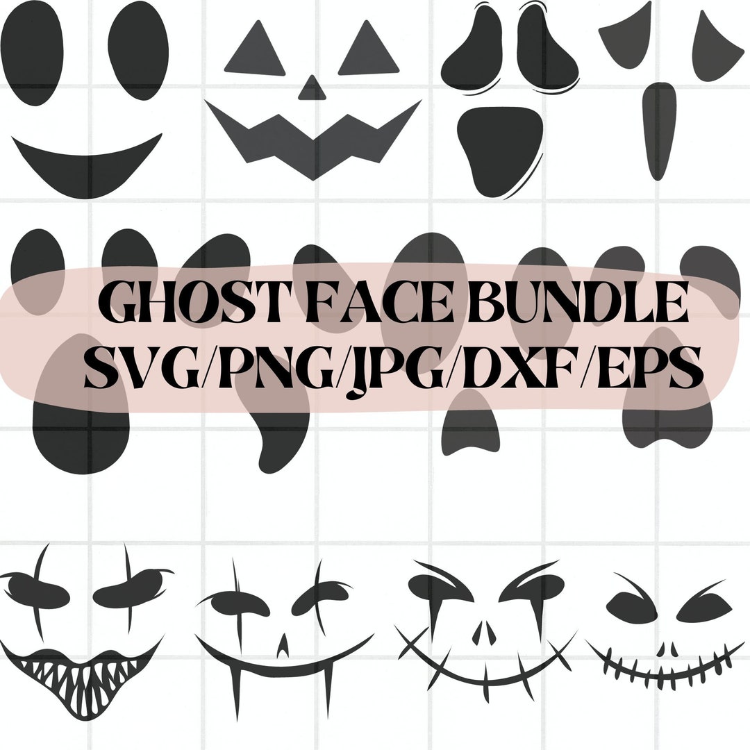 Ghost Face Svg Bundle/cute Ghost Face Svg/scary Ghost Face - Etsy Australia
