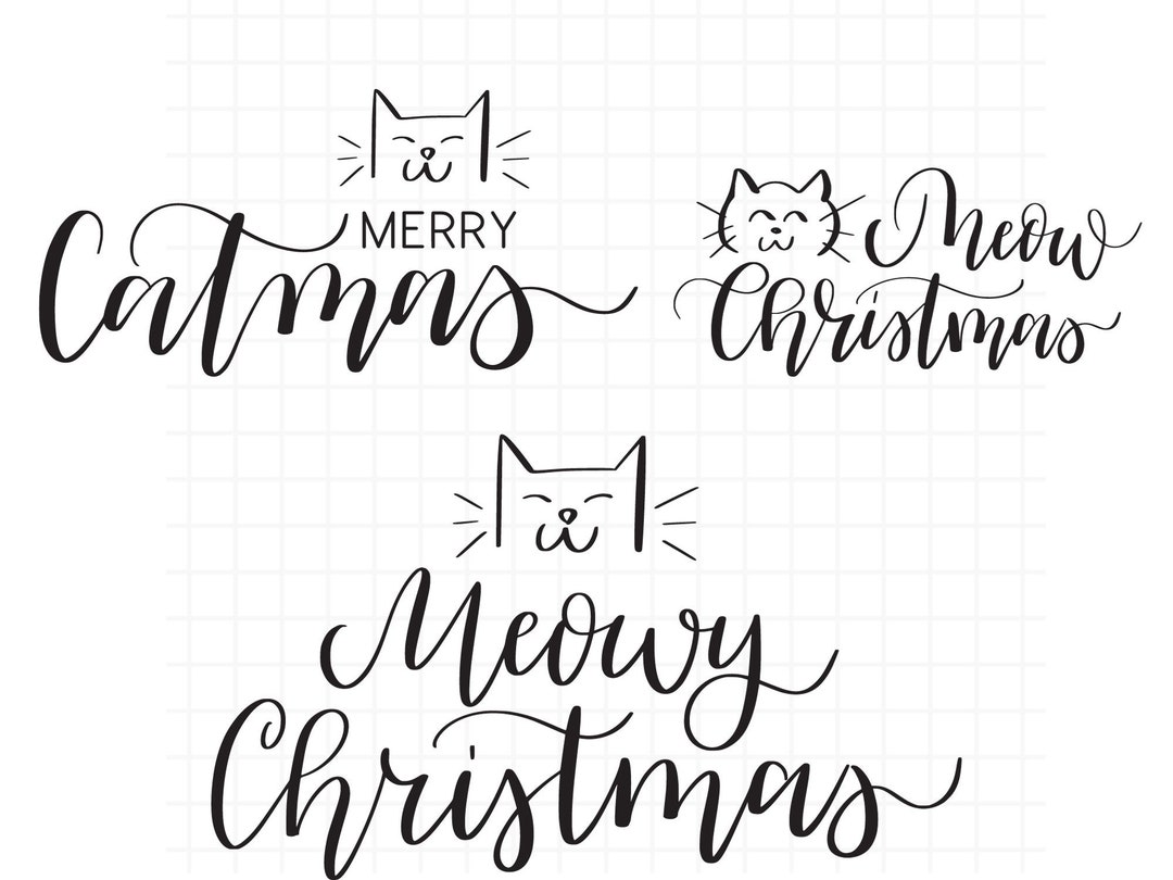 Meowy Catmas Svg Meowy Christmas Png Merry Catmas Dxf Merry - Etsy