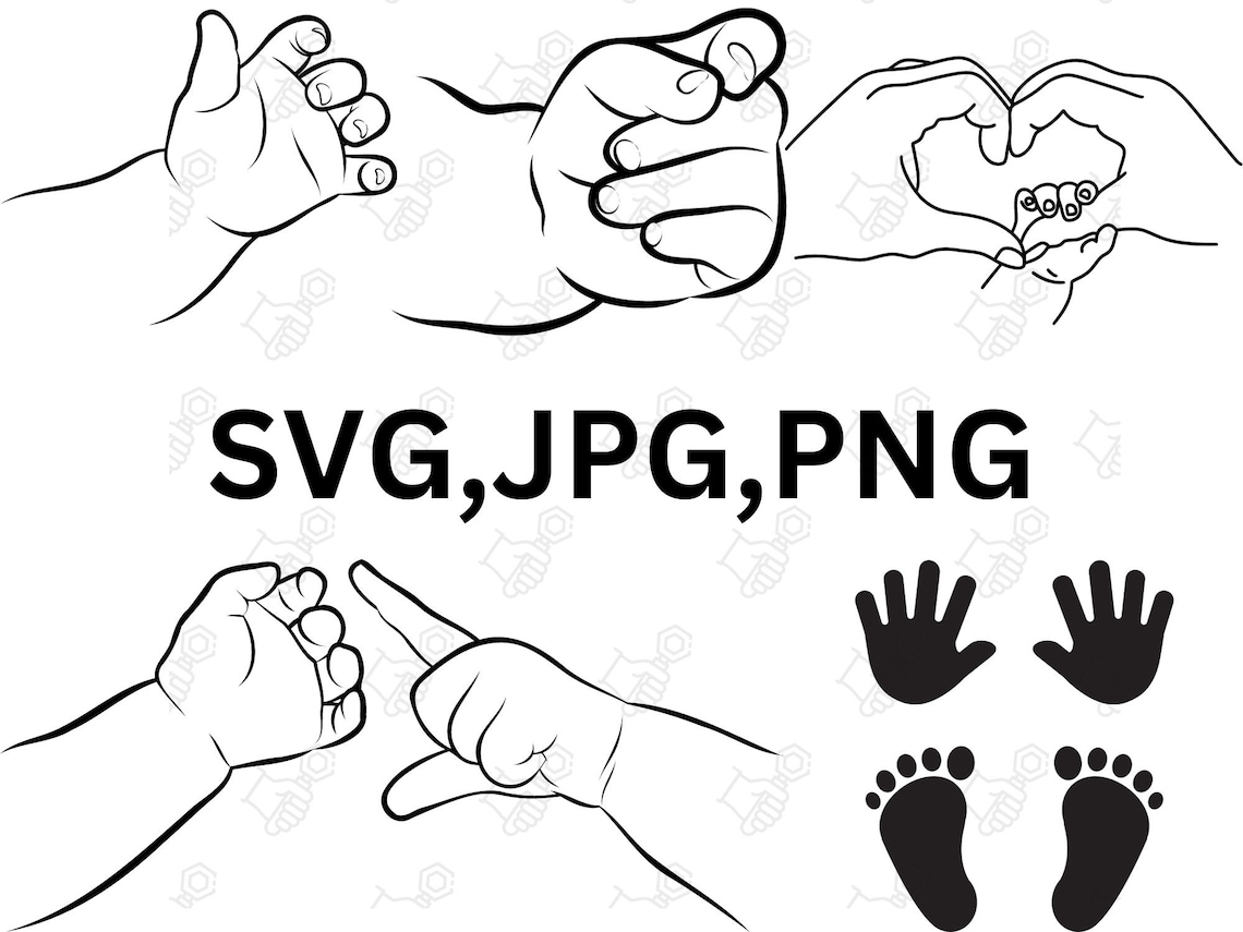Baby Hand and Footprint SVG Baby Footprint SVG Baby Etsy